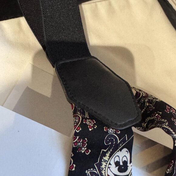 🎩 Rare Vintage Disney Mickey Mouse Paisley 100% Silk Suspenders 🎩 - Picture 2 of 16